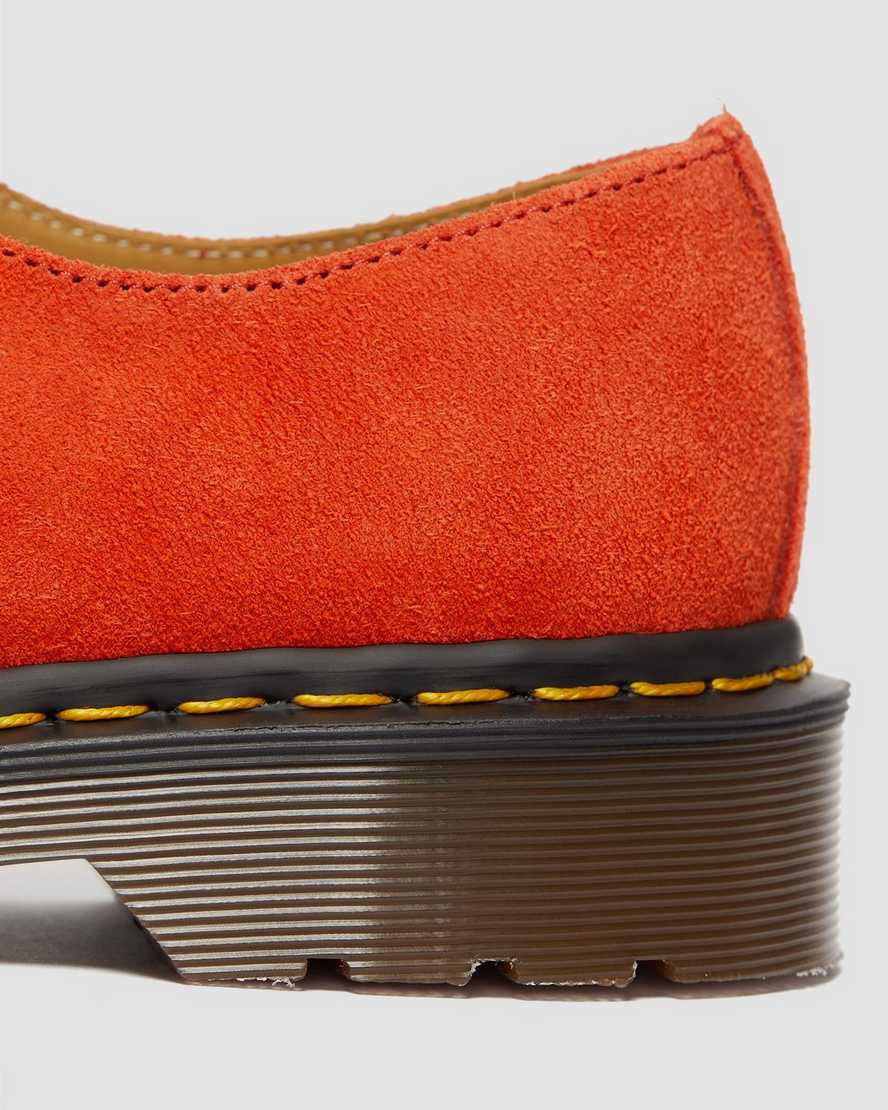orangefarbene dr. martens 1461 damen-oxfordschuhe hergestellt in england