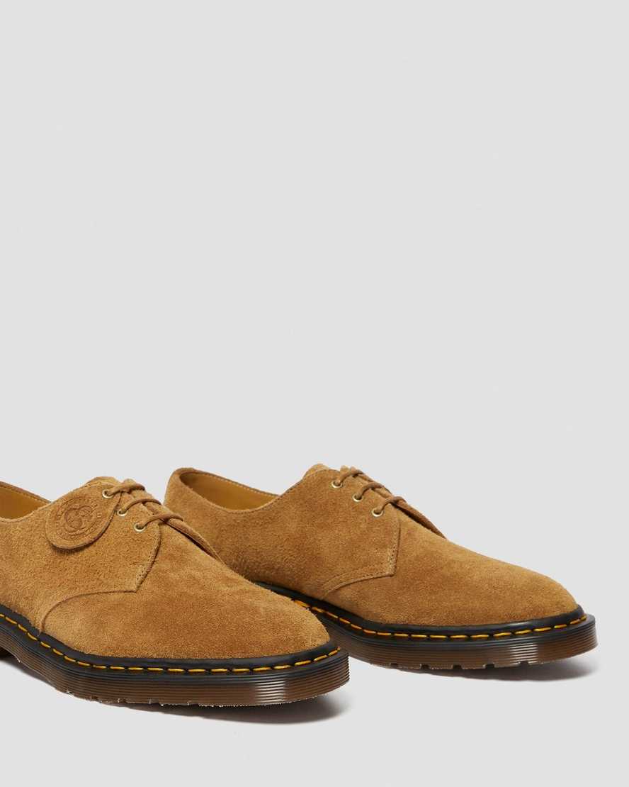 braune dr. martens 1461 damen-oxfordschuhe hergestellt in england