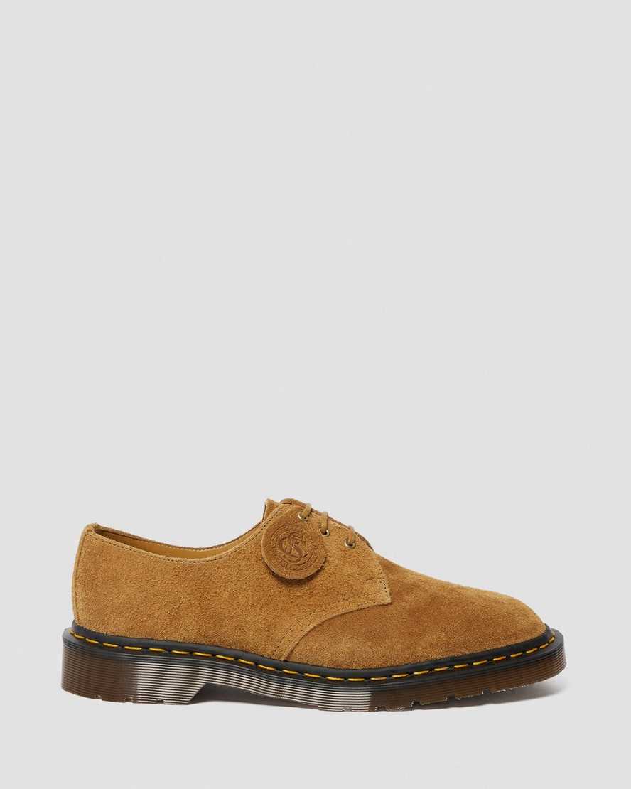 braune dr. martens 1461 damen-oxfordschuhe hergestellt in england