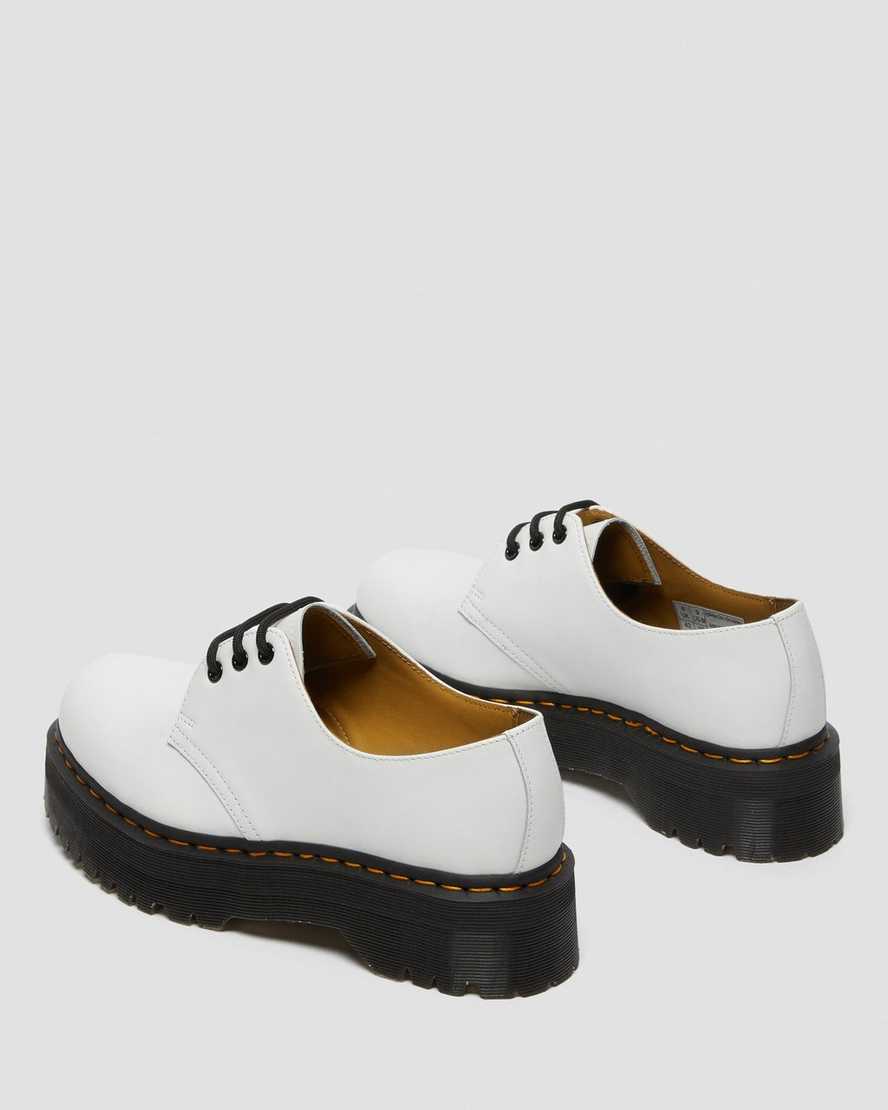 weiße dr. martens 1461 smooth damen-plateauschuhe