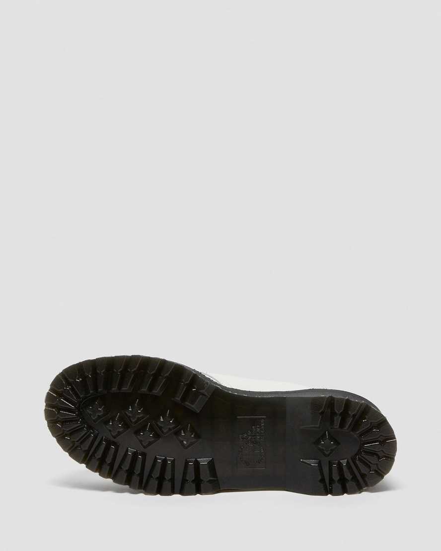 weiße dr. martens 1461 smooth damen-plateauschuhe
