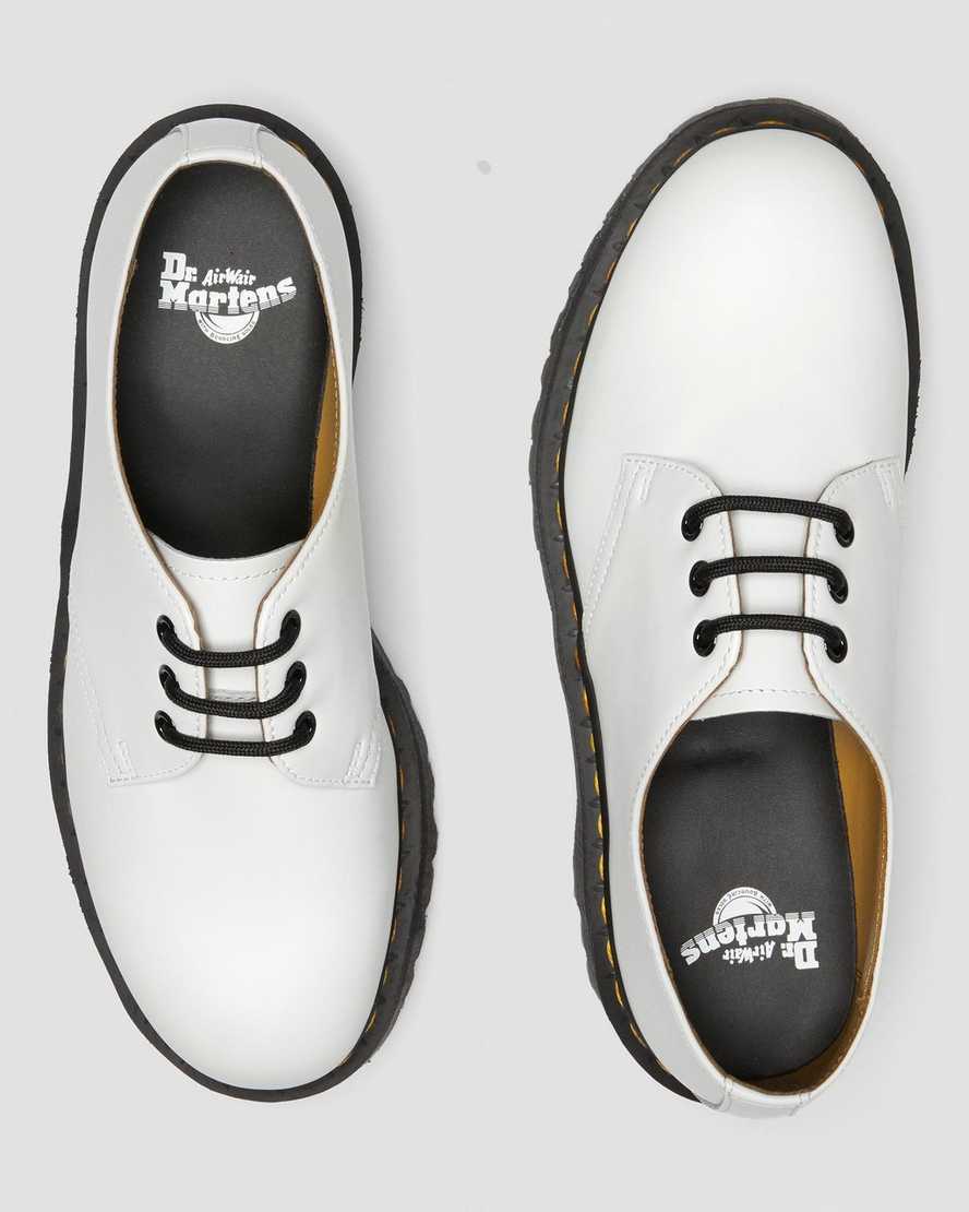 weiße dr. martens 1461 smooth damen-plateauschuhe