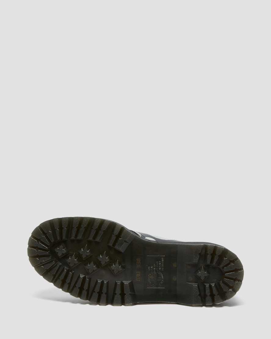 schwarze dr. martens 1461 polka dot smooth damen-plateauschuhe
